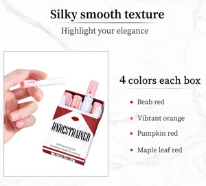 4 pcs/set Cigarette Lipstick Set Long Lasting Lip Glaze Matte Lip Gloss Waterproof Lip Stick Tube Nude Lip Tint Makeup Cosmetics