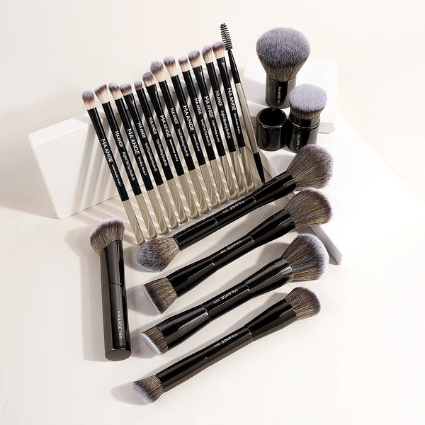 MAANGE 20-Piece Pro Makeup Brush Set – Double-Ended & Multi-Purpose