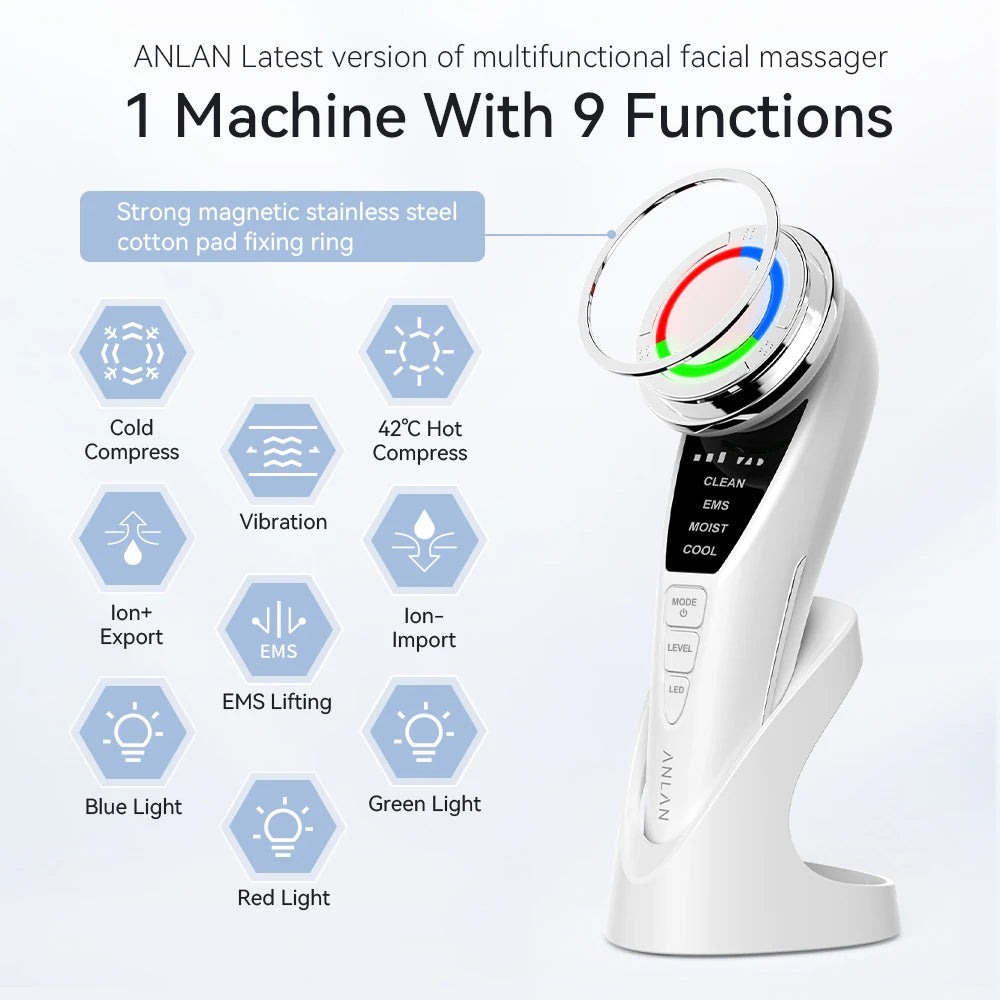 ANLAN EMS Facial Massager Pro: Cold Compress & Deep Cleaning Device