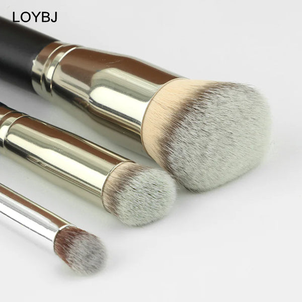 LOYBJ Foundation & Concealer Brush Set – Powder, Blush & Contour