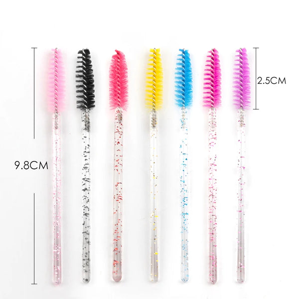 5/50 pcs Crystal  Mascara Wands Eyelash Brush Spoolies for Eye Lash Extension Eyebrow and Makeup Crystal Makeup Tools