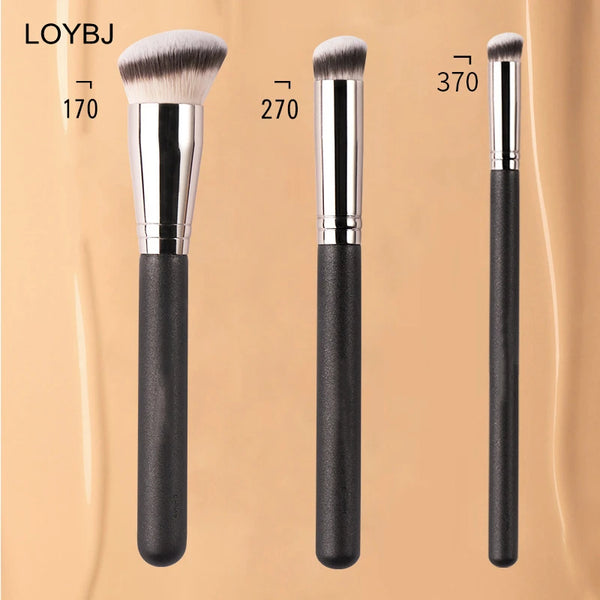 LOYBJ Foundation & Concealer Brush Set – Powder, Blush & Contour
