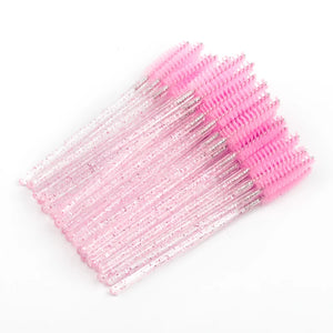 5/50 pcs Crystal  Mascara Wands Eyelash Brush Spoolies for Eye Lash Extension Eyebrow and Makeup Crystal Makeup Tools