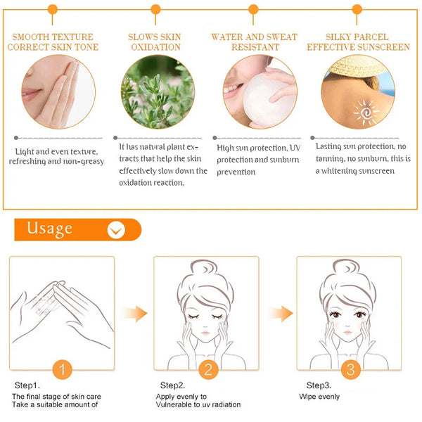 Facial Body Sunscreen Whitening Sun Cream Sunblock Skin Protective Cream Anti-Aging Oil-control Moisturizing SPF90 Face