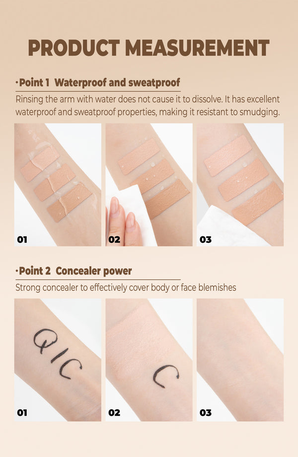 Full Coverage Concealer-waterproof,for Covers Skin Blemishes and Wrinkles and Tattoos,Regulates Skin Tone,Face Concealer Makeup