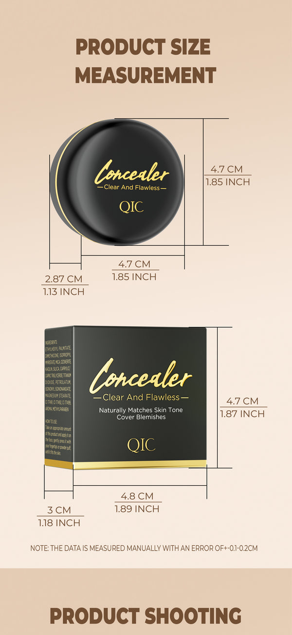 Full Coverage Concealer-waterproof,for Covers Skin Blemishes and Wrinkles and Tattoos,Regulates Skin Tone,Face Concealer Makeup
