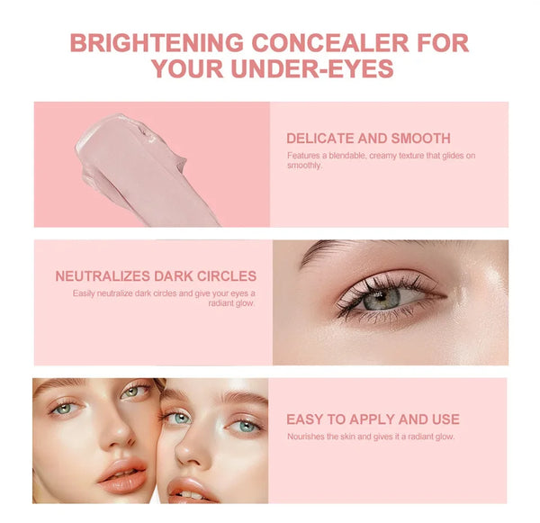 Hydrating Brightening Eye Concealer and Contour Cream, Full Coverage, Long-lasting Eye Concealer for Perfect Makeup Look