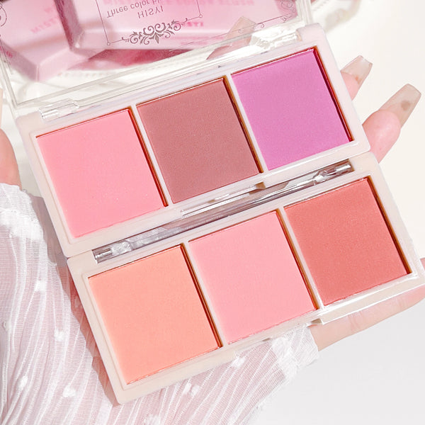 HISYI Three-Color Natural Blush – Matte & Long-Lasting