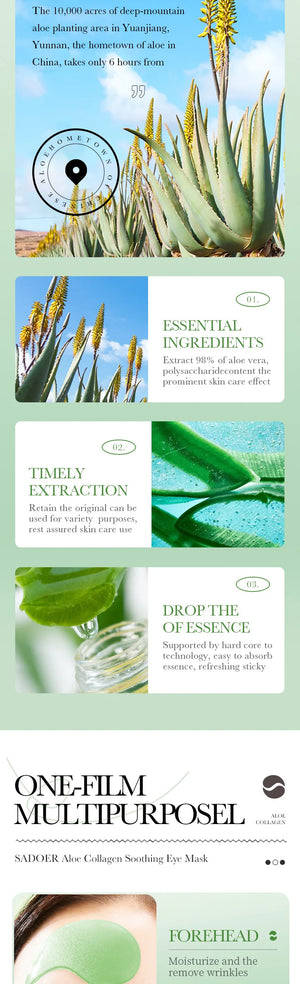 Aloe Vera Collagen Eye Mask – Anti-Dark Circles & Moisturizing