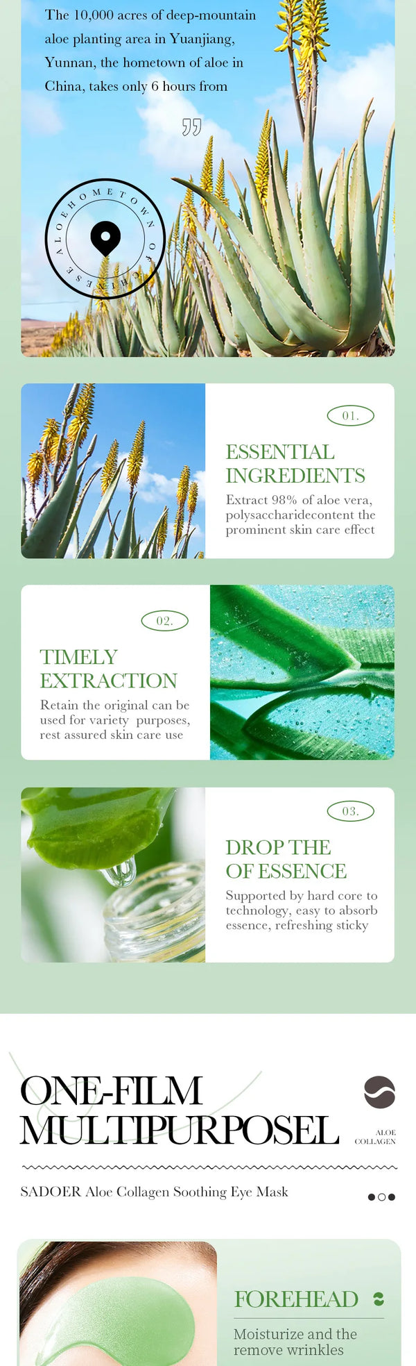 Aloe Vera Collagen Eye Mask – Anti-Dark Circles & Moisturizing