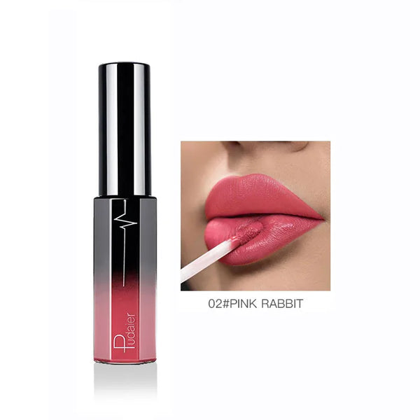 Pudaier Semi Matte Liquid Lipstick Lips Makeup Half Moisturizing Lip Gloss Makeup Cosmetics Moisturizer Lipgloss Make up Batom