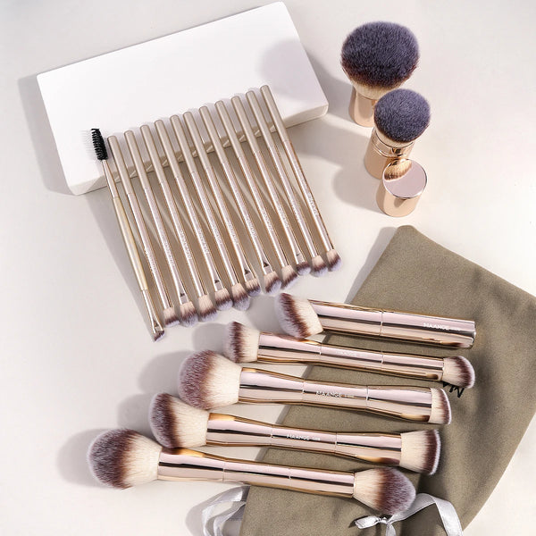 MAANGE 20-Piece Pro Makeup Brush Set – Double-Ended & Multi-Purpose