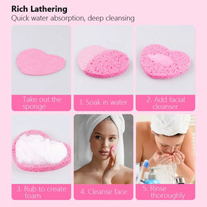 10Pcs Compressed Cellulose Face Sponges – Cleansing & Exfoliating Tools