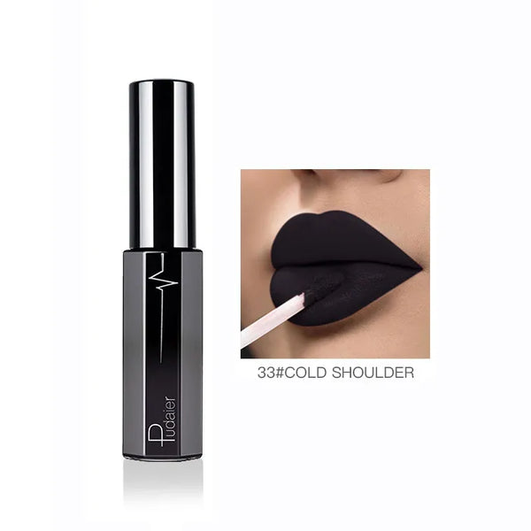 Pudaier Semi Matte Liquid Lipstick Lips Makeup Half Moisturizing Lip Gloss Makeup Cosmetics Moisturizer Lipgloss Make up Batom