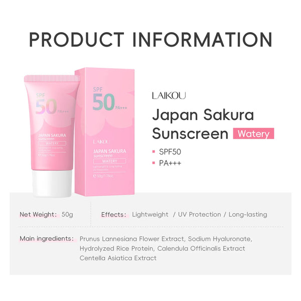 Laikou SPF50 Sakura Facial Sunscreen Cream