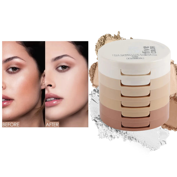 5-Tone Correction Compact Powder – Long-Lasting & Brightening