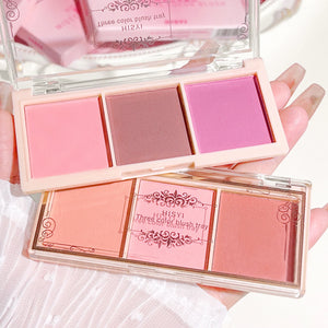HISYI Three-Color Natural Blush – Matte & Long-Lasting