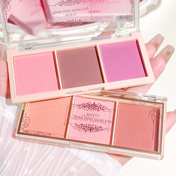 HISYI Three-Color Natural Blush – Matte & Long-Lasting