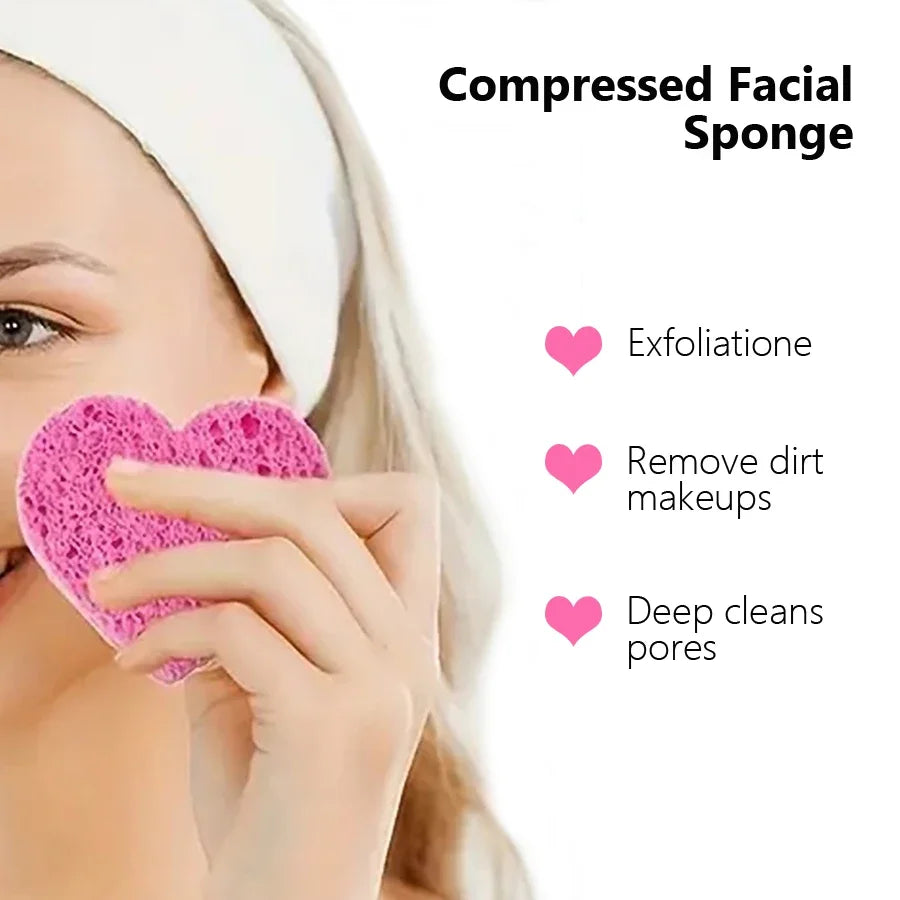 10Pcs Cellulose Face Sponges Compressed Facial Cleansing Massage Tools Pore Exfoliating Makeup Removal Spa Quality