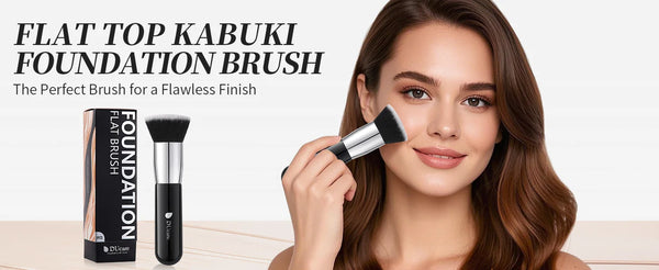 DUcare Foundation Brush Flat Top Kabuki Makeup Brushes Synthetic Hair Liquid Blending Mineral Powder Buffing Stippling Cosmetics