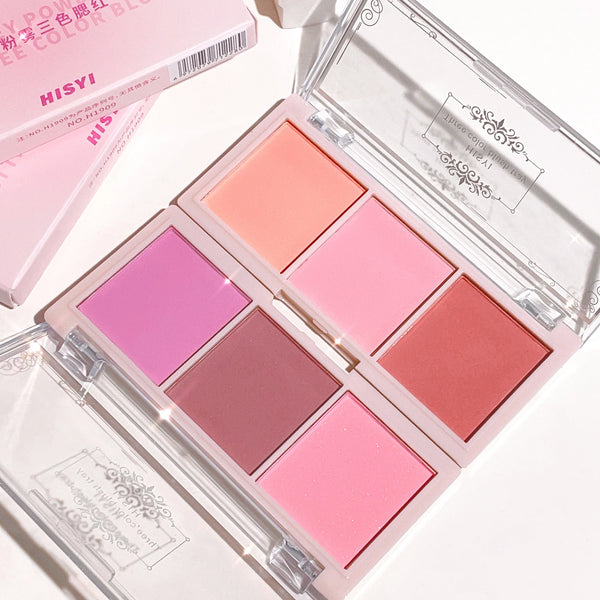 HISYI Three-Color Natural Blush – Matte & Long-Lasting
