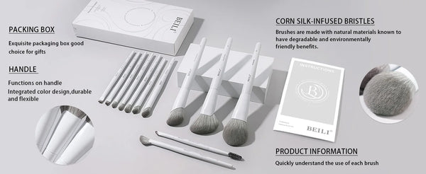 BEILI 12/15-Piece Professional Makeup Brush Set – Vegan & Premium
