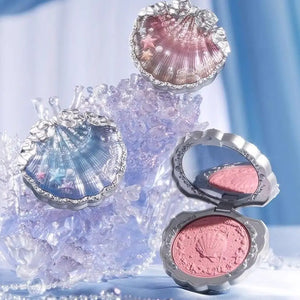 Flower Knows Pearl Shell Shape Velvet Embossed Blush Matte Finish Buildable Blendable Powder Blush For Cheeks For All Skin Tones