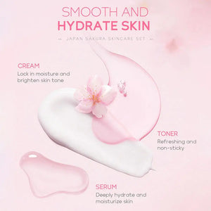 Sakura Skincare Set – Face Cream, Serum, Toner & More