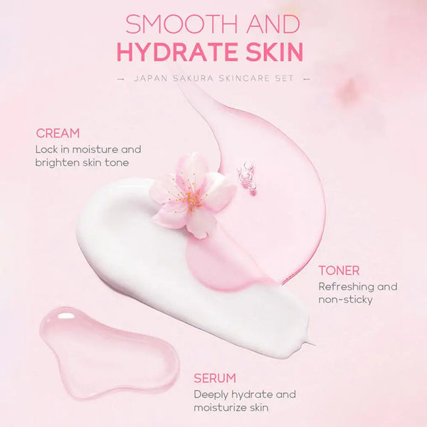 Sakura Skincare Set – Face Cream, Serum, Toner & More