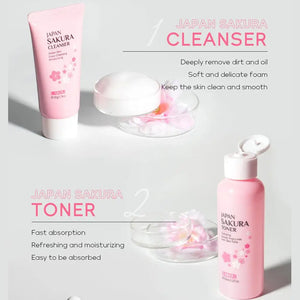 6pcs Sakura Face & Skin Care Set with Gift Box