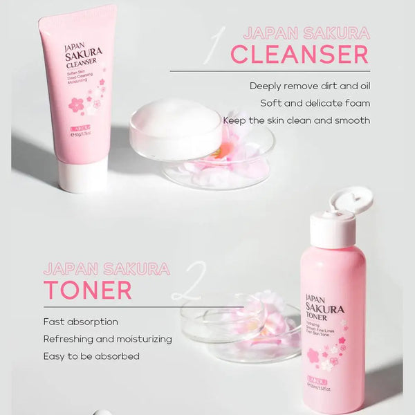 6pcs Sakura Face & Skin Care Set with Gift Box
