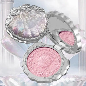 Flower Knows Pearl Shell Shape Velvet Embossed Blush Matte Finish Buildable Blendable Powder Blush For Cheeks For All Skin Tones