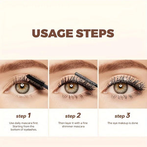Glitter Sparkling Mascara，Long-Lasting, Effects, Waterproof, Smudge-Proof , crushed diamond mascara pearlescent fine flash