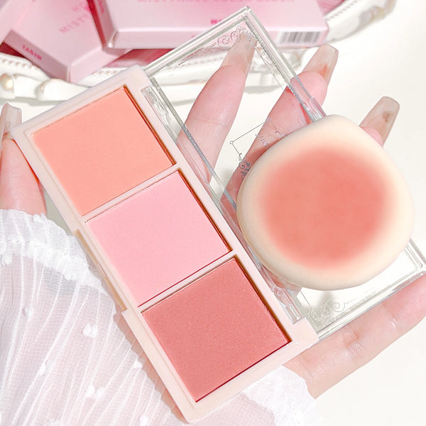 HISYI Three-Color Natural Blush – Matte & Long-Lasting