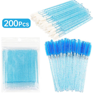 200pcs Eyelash Extension Supplies Kit Disposable Lash Spoolies Brushes Micro Cotton swab Brush Mascara Wand Lipstick Applicator