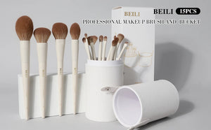 BEILI 12/15-Piece Professional Makeup Brush Set – Vegan & Premium