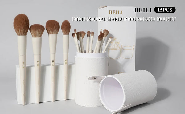 BEILI 12/15-Piece Professional Makeup Brush Set – Vegan & Premium