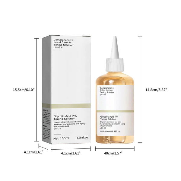 100ml Glycolic Acid 7% Toning Solution To Remove Acne and Moisturize Skin Rejuvenating Lotion