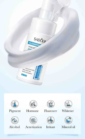SAODER Q10 Vitamin C Facial Cleanser Face Wash Foam Facial Cleansing Mossee Moisturizing Brightening Facial Skin Care Products