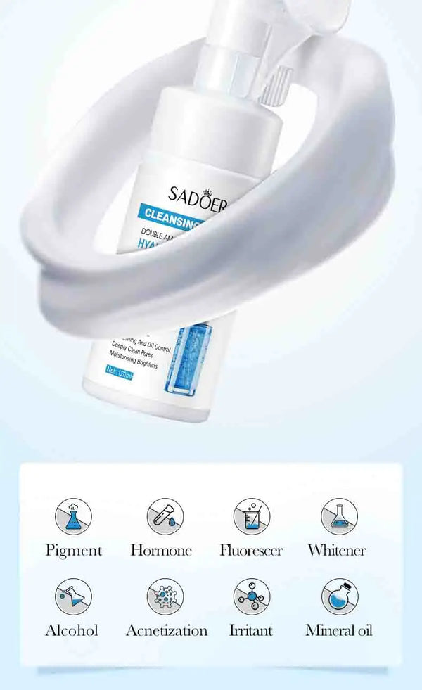 SAODER Q10 Vitamin C Facial Cleanser Face Wash Foam Facial Cleansing Mossee Moisturizing Brightening Facial Skin Care Products