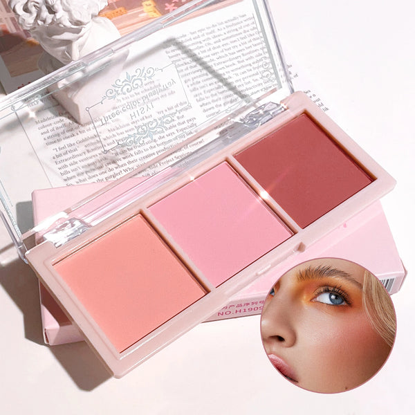 HISYI Three-Color Natural Blush – Matte & Long-Lasting