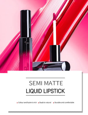 Pudaier Semi Matte Liquid Lipstick Lips Makeup Half Moisturizing Lip Gloss Makeup Cosmetics Moisturizer Lipgloss Make up Batom