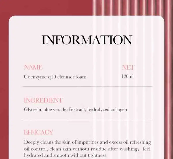 SAODER Q10 Vitamin C Facial Cleanser Face Wash Foam Facial Cleansing Mossee Moisturizing Brightening Facial Skin Care Products