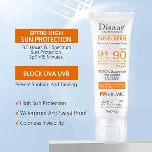 Sunscreen SPF90+ UV Radiation Protection Lsolation Whitening Moisturizing Brightening Face Body Arms Thighs Sunblock Skin Care