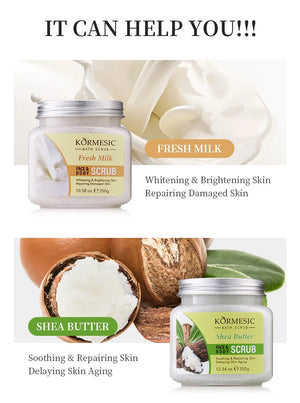 KORMESIC Turmeric Body Scrub Cream Facial Moisturizing Deep Cleansing Milk Rose Gentle Tender Face Exfoliation Skin Care Product