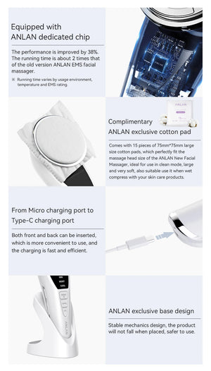 ANLAN EMS Facial Massager Pro: Cold Compress & Deep Cleaning Device