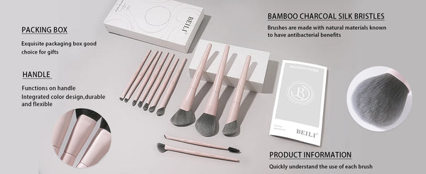 BEILI 12/15-Piece Professional Makeup Brush Set – Vegan & Premium