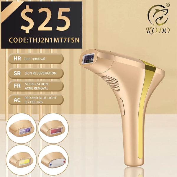 KODO 2026 High-end customization ice Laser Hair removal Laser Epilator Permanent IPL Painless Photoepilator 4 in 1 face and body