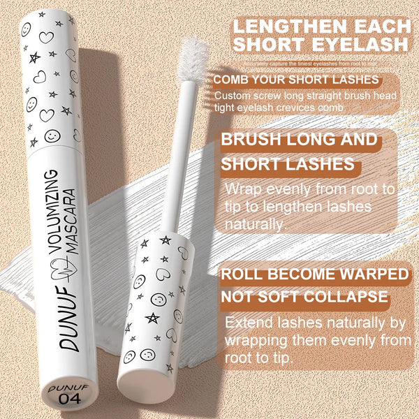 White Slender Curly Waterproof Mascara – Portable & Smudge-Proof