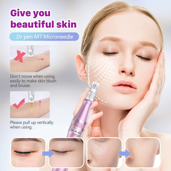 Authentic Dr. Pen Ultima M7 10 Pcs Needles Multi-function Facial Mesotherapy Micro Skin Wireless Electric Derma Beauty Device